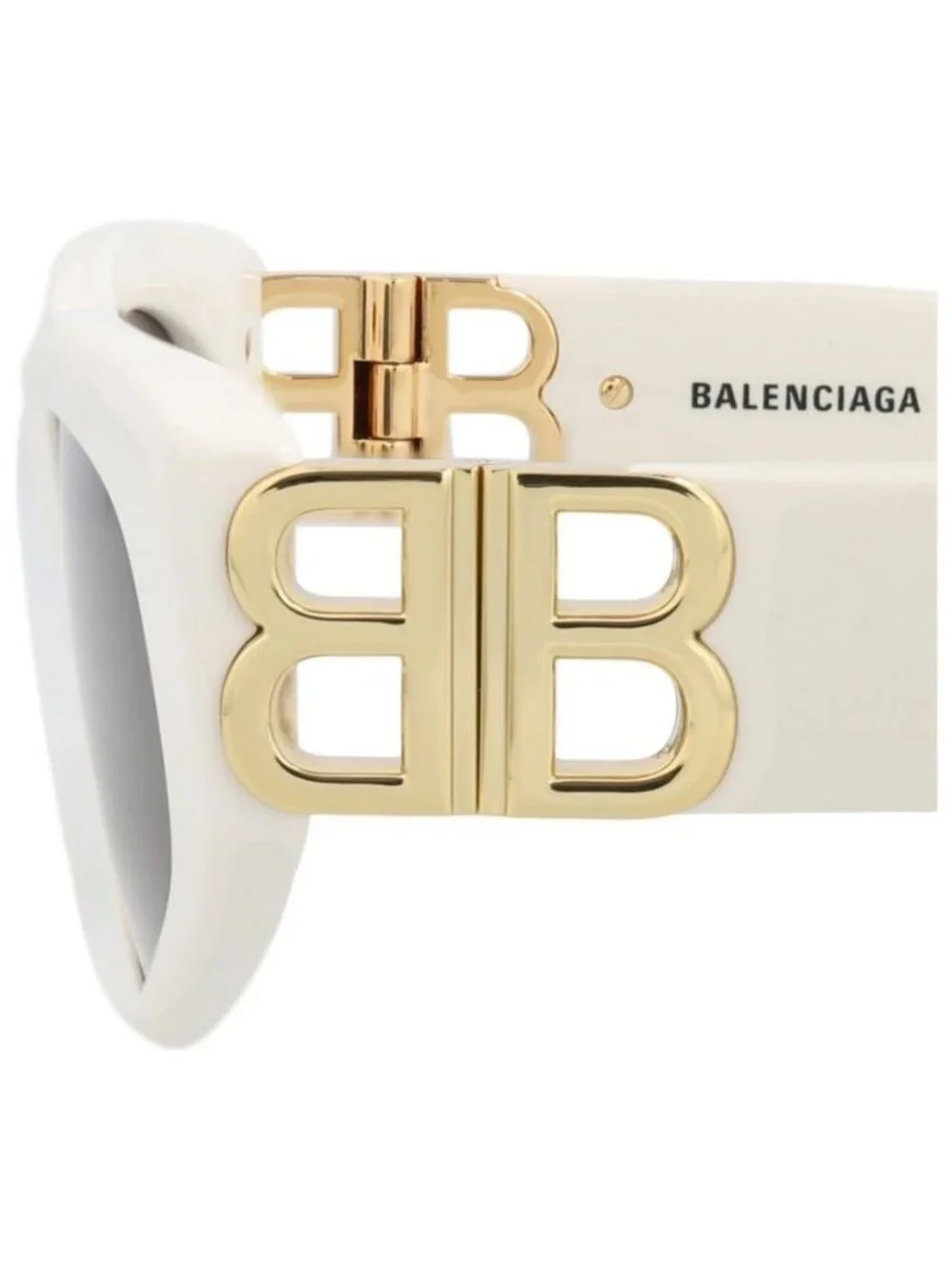 New Balenciaga Womens Cat Eye White Gold Grey Fashion Designer Sunglasses